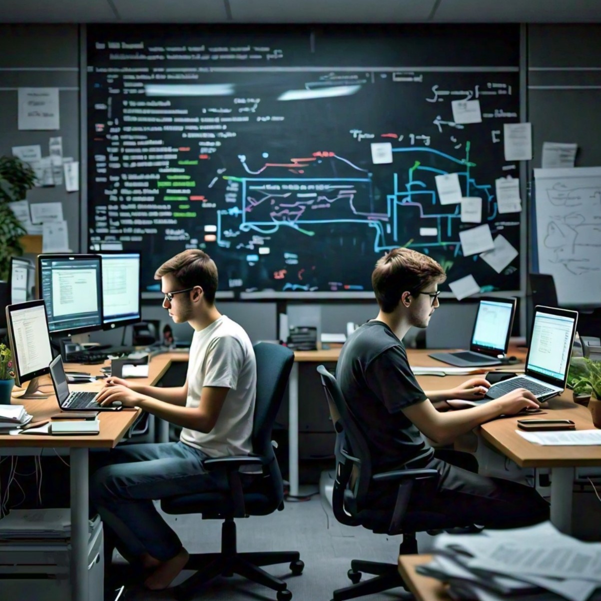 AI Generated Image of Coders Coding